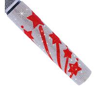 RhymKawa Microphone Cover for Wireless Mic SLX2 BLX2 SM58 Beta58 and Universal Transmitter Sparkle on Wedding Party Tours & TV Shows, Red Star Silver (Mic NOT Included)