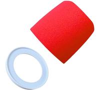RhymKawa MV7 Pop Filter for Shure MV7 and MV7X Red Foam Windscreen with White Retainer Ring Replacement Cover