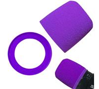 RhymKawa Purple Pop Filter Compatible with Shure MV7, MV7X Mic - High Density Foam Windscreen with Purple Ring for Night Streamer Setup