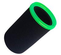 RhymKawa Replacement Pop Filter for Shure SM7B Microphone - High Density RK345 Windscreen Black Foam Cover with Green Plastic Retainer Ring - Reduces Plosives Background Noise