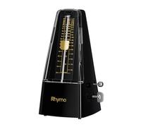 Rhymo Mechanical Metronome for Piano, Guitar & Drums, 40-208 BPM with 4 Beat Modes, Classic Wind-Up Design, Loud Clear Tempo for Beginners & Musicians, Black