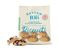 RHYTHM 108 Swiss Vegan Chocolate & Salted Caramel Biscuit Share Bag 135g x 8