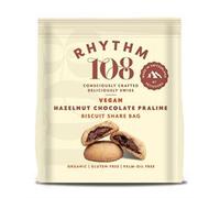 Rhythm 108 Swiss Vegan Hazelnut Chocolate Praline Biscuit Share Bag 135g
