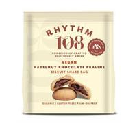 Rhythm 108 Swiss Vegan Hazelnut Chocolate Praline Biscuit Share Bag 135g