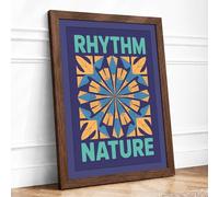 Rhythm and Nature Geometric Framed Wall Art Print A1 (84.1×59.4cm) Walnut, Wall Decor for Living Room, Bedroom, Office & Home, Ready to Hang, Art Gift