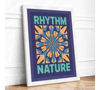 Rhythm and Nature Geometric Framed Wall Art Print A3 (42×29.7cm) White, Wall Decor for Living Room, Bedroom, Office & Home, Ready to Hang, Art Gift