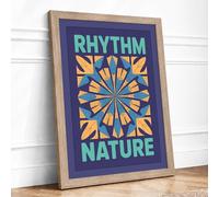 Rhythm and Nature Geometric Framed Wall Art Print A4 (29.7×21cm) Oak, Wall Decor for Living Room, Bedroom, Office & Home, Ready to Hang, Art Gift