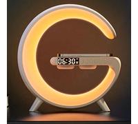 Rhythm Atmosphere Lamp, Wireless Charger Bedside Lamp Sunrise Wake-up Lamp Alarm Clock Nightstand Lamp, Intelligent Lamp with Charging Station, Blue Tooth Speaker Wireless Charger LED Night Light