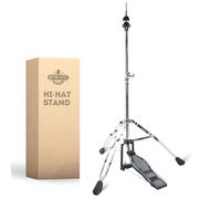 Rhythm Bytes Hi Hat Stand for HiHat Cymbals | Squeak-Free high hat stand, Long Footboard Pedal for Enhanced Control & Comfort, Height Adjustable, Heavy-Duty 25mm Construction, Double Braced, Chrome