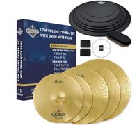 Rhythm Bytes Low Volume Cymbal Pack with Drum Silencer Pads Golden