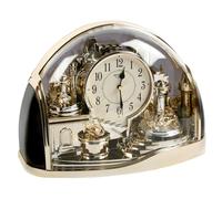 Rhythm Cont Mantel Clock Half Moon Arched Gilt Rotating Pend