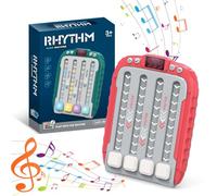 Rhythm Game Machine for Kids, Quick Push Popular Games Handheld Puzzle Game Console with Music and Lights, Fidget Game Toys for Children Aged 3-12 Years Old (Red)