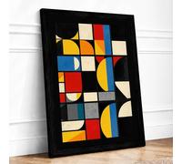 Rhythm Geometric Framed Wall Art Print A1 (84.1×59.4cm) Black, Wall Decor for Living Room, Bedroom, Office & Home, Ready to Hang, Art Gift