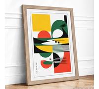 Rhythm Geometric Framed Wall Art Print A1 (84.1×59.4cm) Oak, Wall Decor for Living Room, Bedroom, Office & Home, Ready to Hang, Art Gift