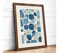 Rhythm Geometric Framed Wall Art Print A1 (84.1×59.4cm) Walnut, Wall Decor for Living Room, Bedroom, Office & Home, Ready to Hang, Art Gift
