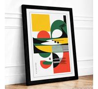 Rhythm Geometric Framed Wall Art Print A4 (29.7×21cm) Black, Wall Decor for Living Room, Bedroom, Office & Home, Ready to Hang, Art Gift