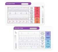 Rhythm Interpretation Card - Portable Horizontal Vertical Layout, EKG Rate Pocket with Card Set, Medical Reference for Hospital, Nursing School Pocket Cards for Home Care Nursing School Nurses