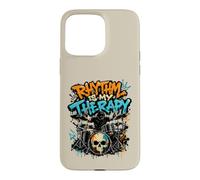 Rhythm Is My Therapy Graffiti Drummer Drum Set Art Case for iPhone 15 Pro Max
