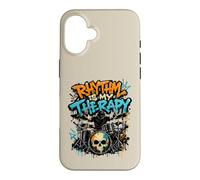 Rhythm Is My Therapy Graffiti Drummer Drum Set Art Case for iPhone 16