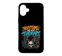 Rhythm Is My Therapy Graffiti Drummer Drum Set Art Case for iPhone 16 Plus