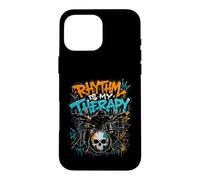Rhythm Is My Therapy Graffiti Drummer Drum Set Art Case for iPhone 16 Pro Max