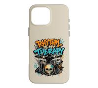 Rhythm Is My Therapy Graffiti Drummer Drum Set Art Case for iPhone 16 Pro Max