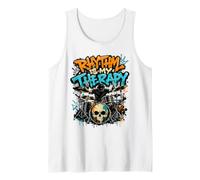 Rhythm is My Therapy Graffiti Drummer Drum Set Art Tank Top