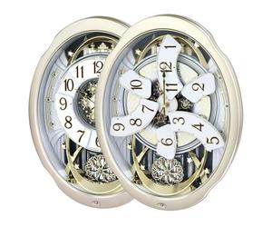 Rhythm Magic Motion Classic Designer Wall Clock Rotating Pend - Gilt
