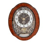 Rhythm Magic Motion Clock Crystal Decoration Wood Effect