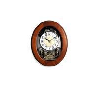 Rhythm magic Musical Wooden Wall Clock with Swarovski Crystal