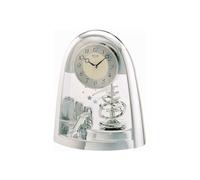 Rhythm Cont Mantel Clock Arched Top/Sprial Pendulum Silver