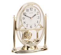 Rhythm Gold Oval Mantel Clock with Swinging Pendulum CRP609WR18