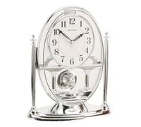 Rhythm Silver Oval Mantel Clock with Swarovski Crystals CRP609WR19