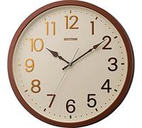 Rhythm Quartz Wall Clock Analog Horloge Refre Quiet Continuous Second Hand Brown (metallic Color) Rhythm 8mga39sr06