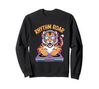 Rhythm Roar DJ Tiger Spin Party Vibes Sweatshirt