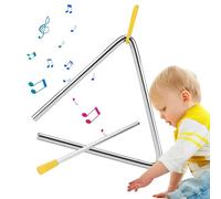 Rhythm Steel Triangles, Metal Percussion Triangles, Rhythm Bell Music Enlightenment Tool, Firing Pin for Dinner Bell, Classroom Music Percussion, Prosody Education Triangle
