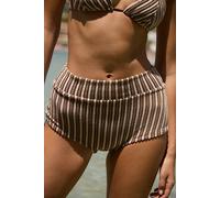 Rhythm Terry High-Waisted Boyshort Bikini Bottoms at Free People in Brown, Size: Small - female