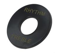 Rhythm/Treble Selector Switch Plate for Gibson Les Paul Guitar, White/Black, Outer Diameter 33.5 mm, Inner Diameter 13 mm(BLACK)