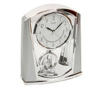 Rhythm Two Tone Chrome Mantel Clock with Swinging Pendulum 4RP772WR19