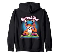 Rhythm & Vibes Dj Fox Music Style Zip Hoodie
