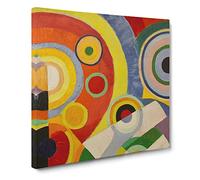 Rhythm Vol.1 by Robert Delaunay Classic Painting Canvas Wall Art Print Ready to Hang, Framed Picture for Living Room Bedroom Home Office Décor, 14x14 Inch (35x35 cm)
