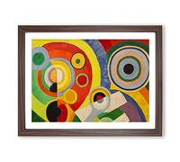 Rhythm Vol.1 By Robert Delaunay Classic Painting Framed Wall Art Print, Ready to Hang Picture for Living Room Bedroom Home Office Décor, Walnut A4 (34 x 25 cm)