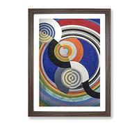 Rhythm Vol.2 By Robert Delaunay Classic Painting Framed Wall Art Print, Ready to Hang Picture for Living Room Bedroom Home Office Décor, Walnut A4 (34 x 25 cm)