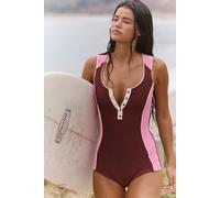 Rhythm Wave Break Henley One-Piece Surf Suit at Free People in Pink Combo, Size: XS - female