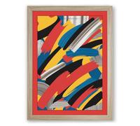 Rhythmic Flow Geometric Framed Wall Art Print A2 (59.4×42cm) Oak, Wall Decor for Living Room, Bedroom, Office & Home, Ready to Hang, Art Gift