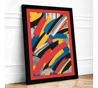 Rhythmic Flow Geometric Framed Wall Art Print A4 (29.7×21cm) Black, Wall Decor for Living Room, Bedroom, Office & Home, Ready to Hang, Art Gift