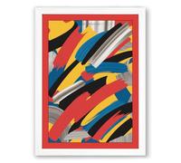 Rhythmic Flow Geometric Framed Wall Art Print A4 (29.7×21cm) White, Wall Decor for Living Room, Bedroom, Office & Home, Ready to Hang, Art Gift