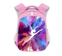 Rhythmic Gymnastics Printed Backpack for Girls, 13/16 Inch Kids Schoolbag Large Capacity Travel Bag Casual Daypack Dance Athlete Backpack Style10,36x26x13cm