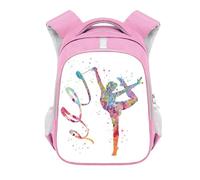 Rhythmic Gymnastics Printed Backpack for Girls, 13/16 Inch Kids Schoolbag Large Capacity Travel Bag Casual Daypack Dance Athlete Backpack Style17,44x30x17cm