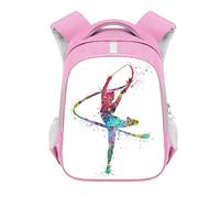 Rhythmic Gymnastics Printed Backpack for Girls, 13/16 Inch Kids Schoolbag Large Capacity Travel Bag Casual Daypack Dance Athlete Backpack Style18,44x30x17cm